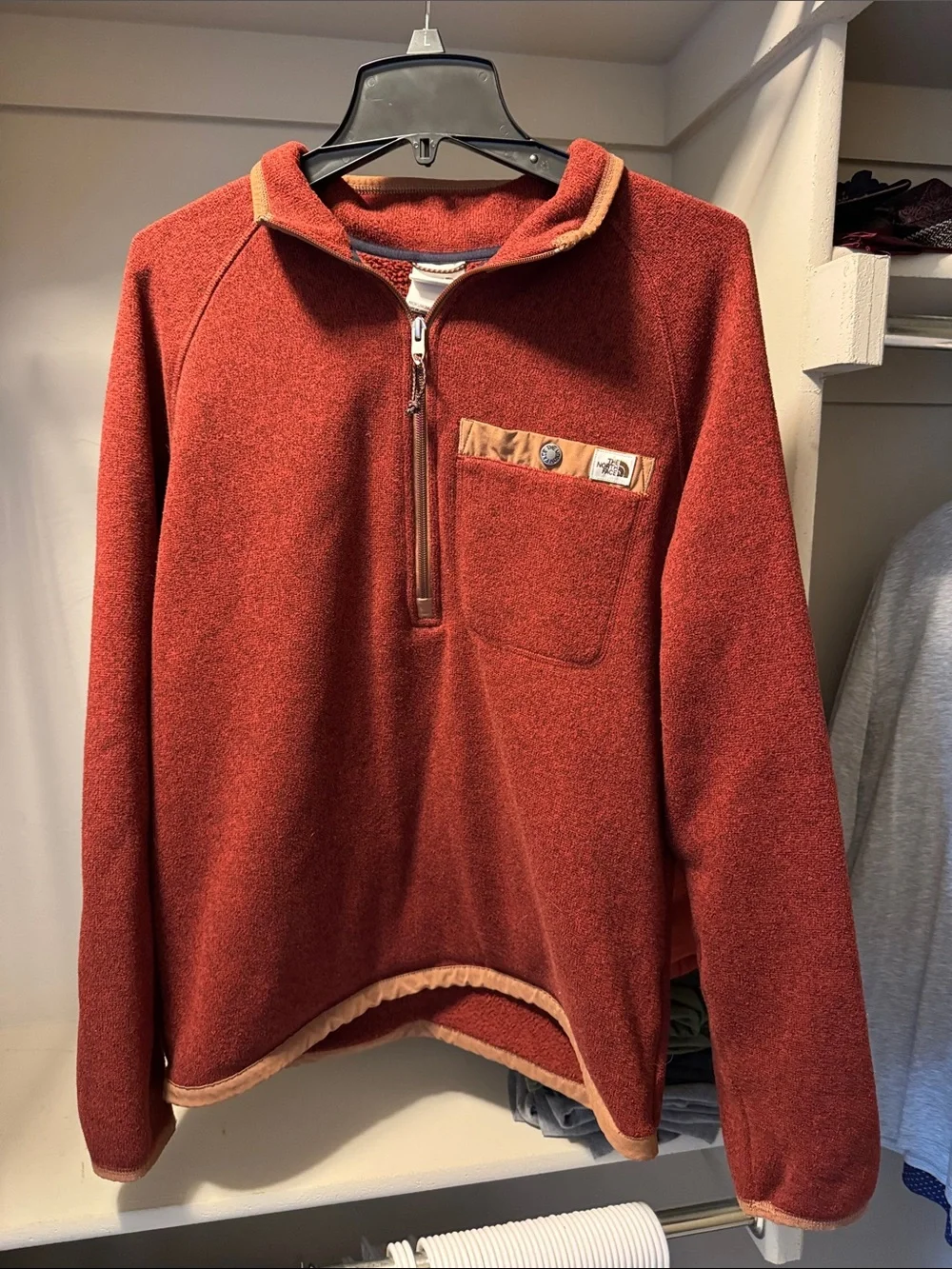 The North Face Men's Rust Red Half-Zip Fleece Pullover